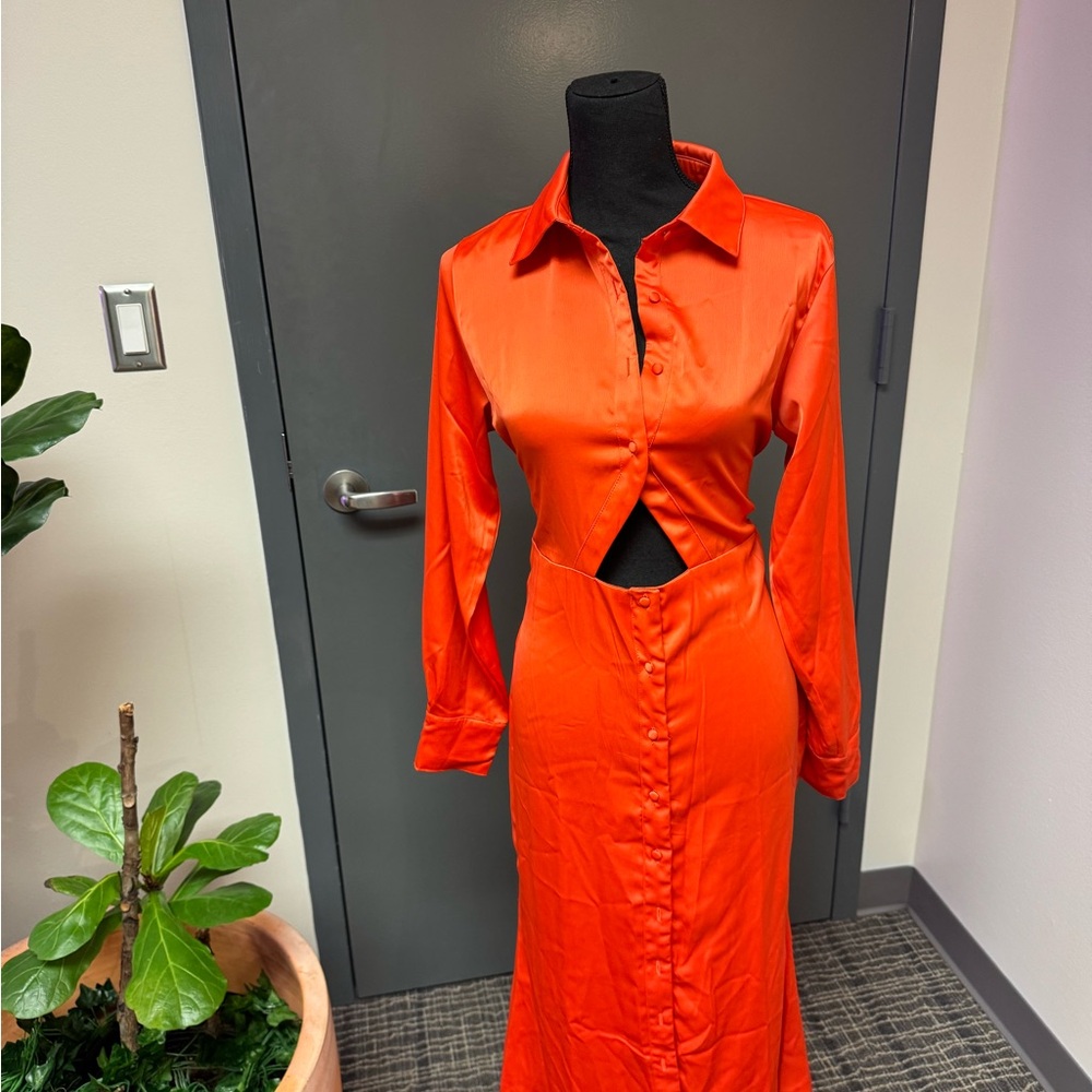 Elegant Orange Women's Dress